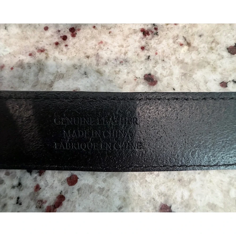 Ralph‎ Lauren Black/Brown Leather Belt Gold Buckle Size L 132 cm
